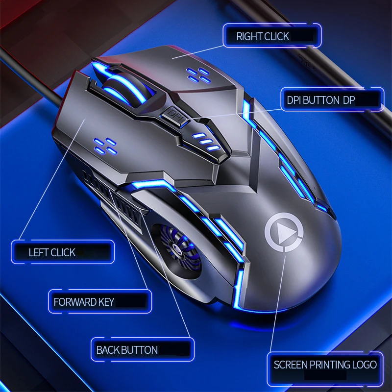 G5 Wired Gaming Mouse Colorful Backlight 6 Button Silent Mouse 4-Speed 3200 DPI RGB Gaming Mouse For Computer Laptop Mice
G5 Wired Gaming Mouse Colorful Backlight 6 Button Silent Mouse 4-Speed 3200 DPI RGB Gaming Mouse For Computer Laptop Mice