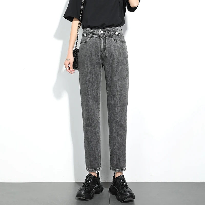 Light Blue Black Denim Trousers Vintage Harem Pants Women 2021 New Korean High Waist Fashion Casual Straight Long Pants woman
Light Blue Black Denim Trousers Vintage Harem Pants Women 2021 New Korean High Waist Fashion Casual Straight Long Pants woman