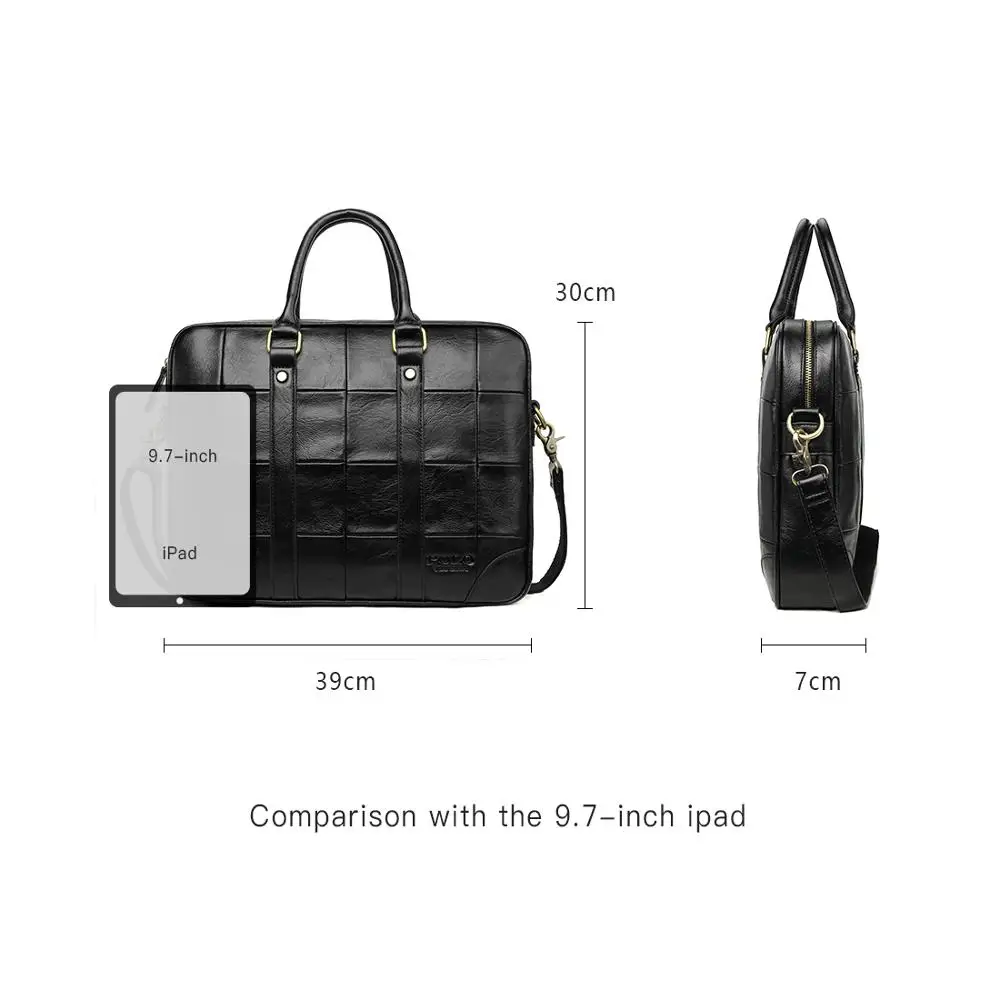 Classic Design Black Mens Leather Laptop Briefcase Solid Fashion Men's Leather Handbag Shoulder Bags For Laptop Bag 15.6 Inch
Classic Design Black Mens Leather Laptop Briefcase Solid Fashion Men's Leather Handbag Shoulder Bags For Laptop Bag 15.6 Inch