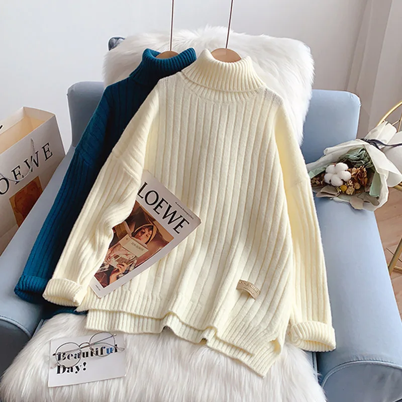SONG YI Women 2022 Fashion Soft Touch Loose Knitted Sweater Vintage High Neck Long Sleeve Female Pullovers Chic Tops Solid J255
SONG YI Women 2022 Fashion Soft Touch Loose Knitted Sweater Vintage High Neck Long Sleeve Female Pullovers Chic Tops Solid J255
