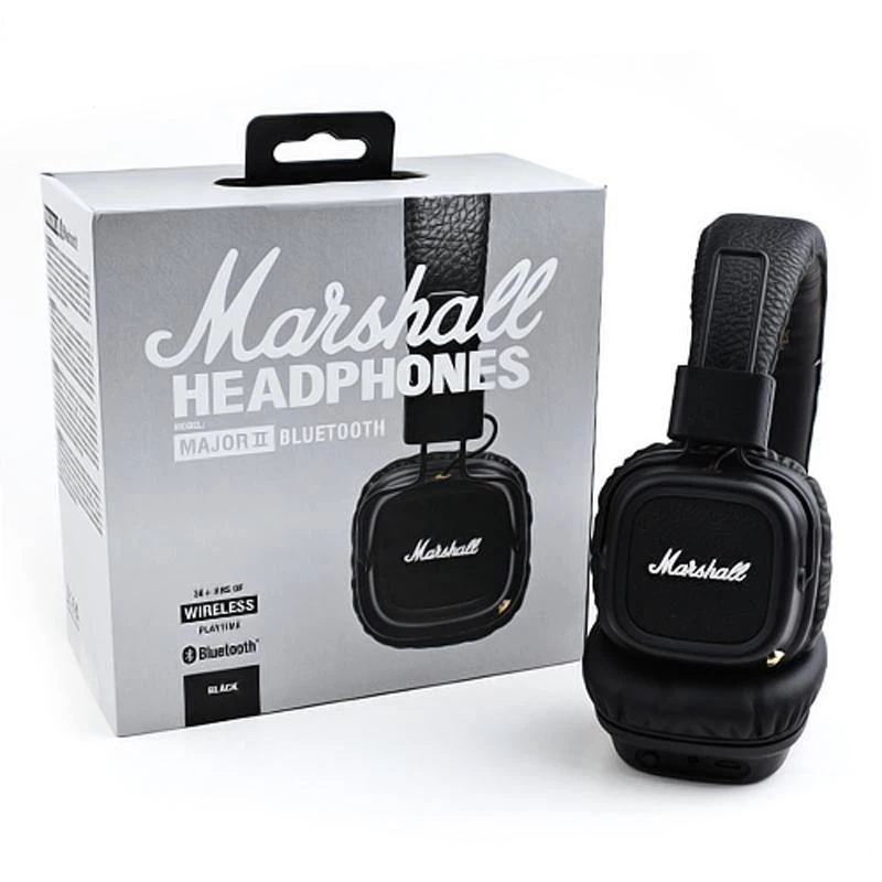 

Наушники-вкладыши Marshall MAJOR II Bluetooth, беспроводные наушники с глубокими басами, Складная спортивная игровая гарнитура для поп-рок музыки