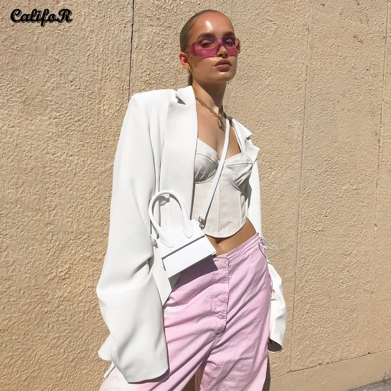 Solid Casual Women's Jacket Double-breasted Loose Female Coat 2021 Autumn Tailored Collar Girls Blazer Fashion Cool Suit Jacket
Solid Casual Women's Jacket Double-breasted Loose Female Coat 2021 Autumn Tailored Collar Girls Blazer Fashion Cool Suit Jacket