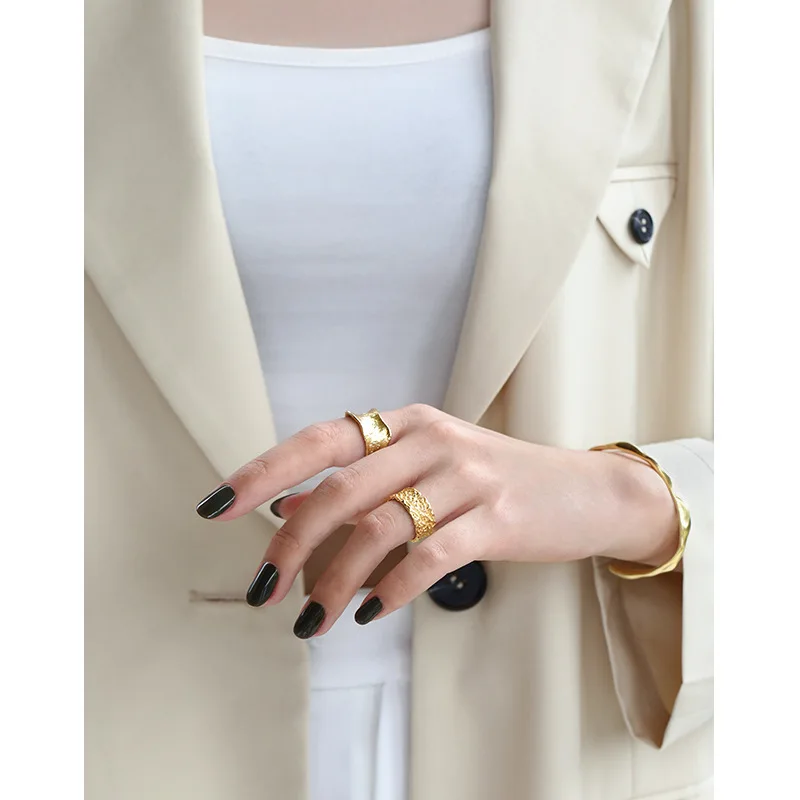 YPAY 100% Authentic 925 Sterling Silver Open Rings for Women Korea INS Irregular Fold Texture Adjustable Ring Jewelry YMR1089 
YPAY 100% Authentic 925 Sterling Silver Open Rings for Women Korea INS Irregular Fold Texture Adjustable Ring Jewelry YMR1089