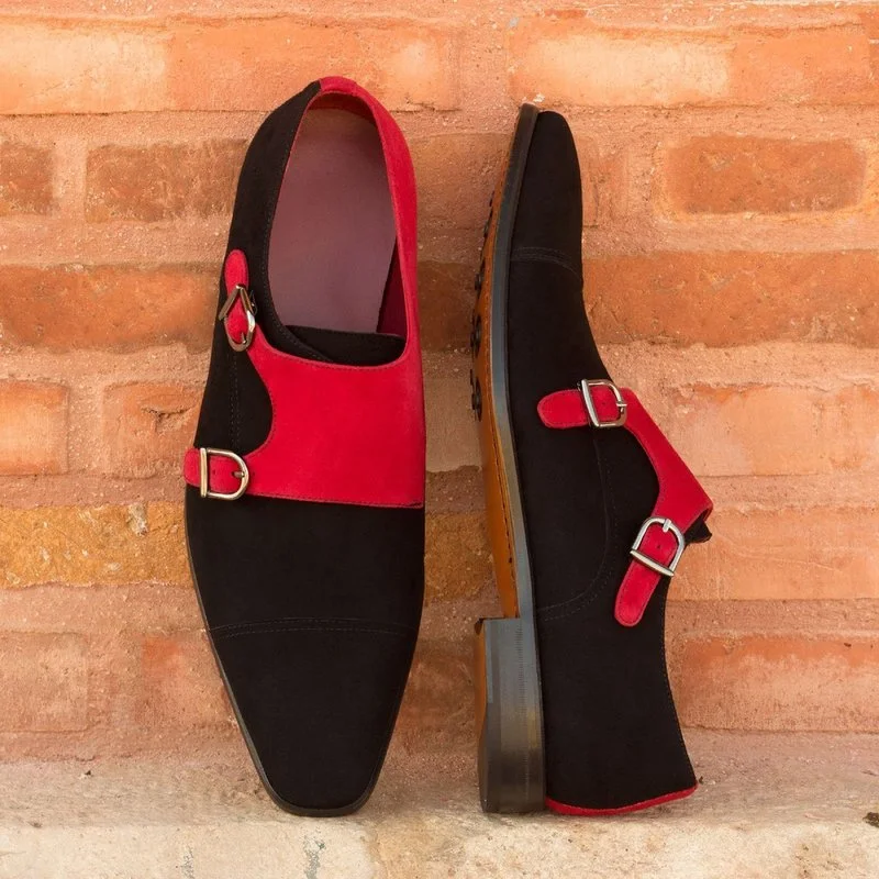 Men's New Black and Red Color Matching Suede Suede Leather Loafers Monk Business Casual Shoes Classic Trend All-match HL157
Men's New Black and Red Color Matching Suede Suede Leather Loafers Monk Business Casual Shoes Classic Trend All-match HL157