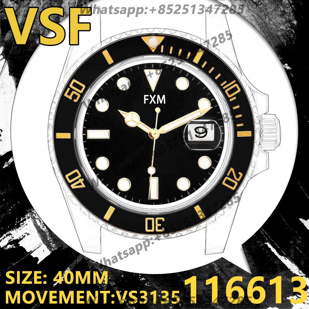 Men's Automatic Mechanical Top Luxury Brand Diver Watch 116613 Clean VSF ARF 40mm 904L 1:1 AAA Replica Super Clone Sports Clocks
Men's Automatic Mechanical Top Luxury Brand Diver Watch 116613 Clean VSF ARF 40mm 904L 1:1 AAA Replica Super Clone Sports Clocks