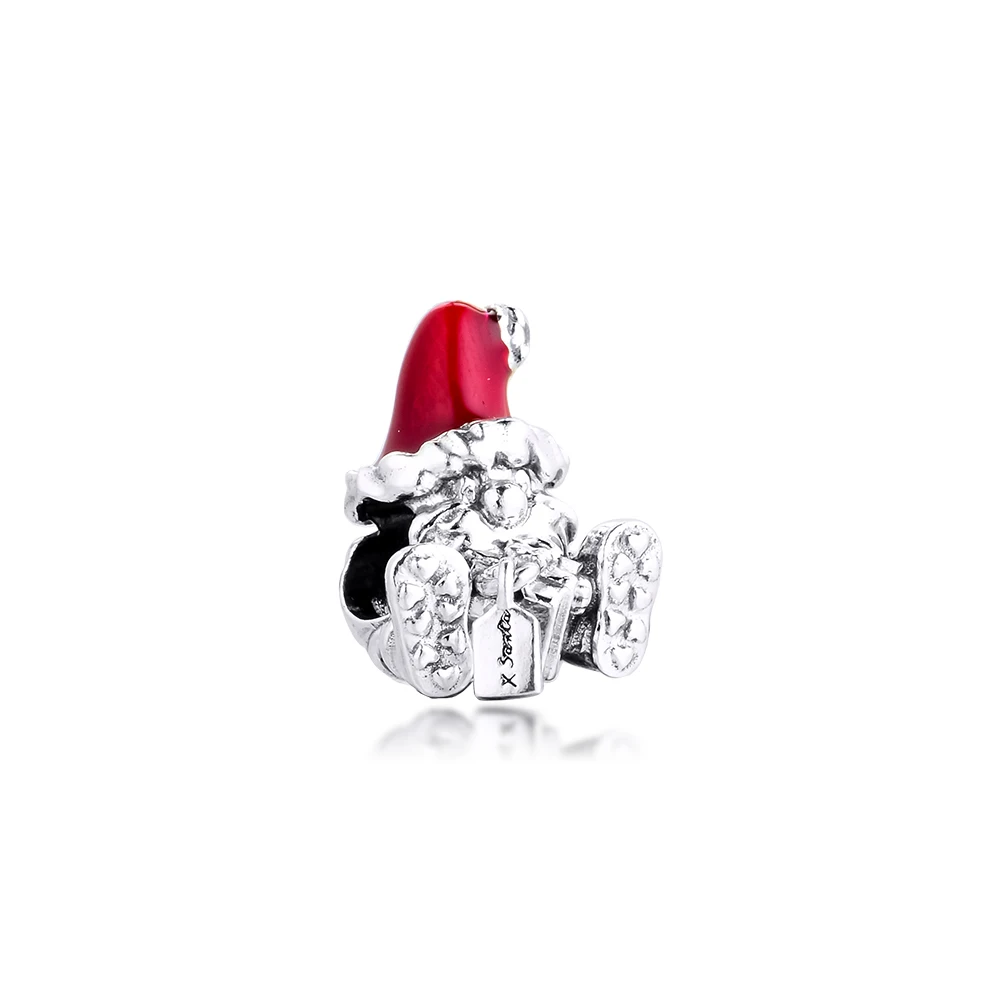 

DIY Fits for Pandora Charms Bracelets Seated Santa Claus & Present Beads 100% 925 Sterling-Silver-Jewelry Free Shipping