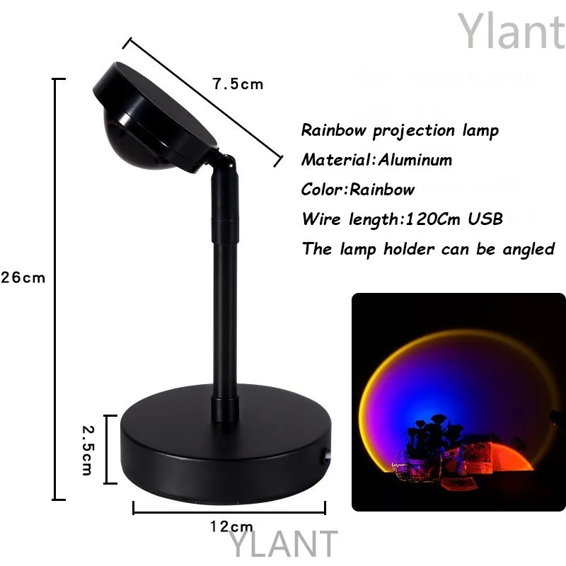 USB Button Rainbow Sunset Projector Atmosphere Led Night Light Home Coffe Shop Background Wall Home Decoration Colorful Lamp
USB Button Rainbow Sunset Projector Atmosphere Led Night Light Home Coffe Shop Background Wall Home Decoration Colorful Lamp