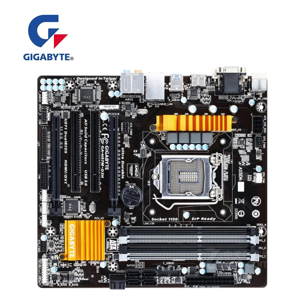 Материнская плата для GIGABYTE GA H97M D3H Socket LGA1150 DDR3 Intel H97 PCI E 3 0 оригинальная настольная