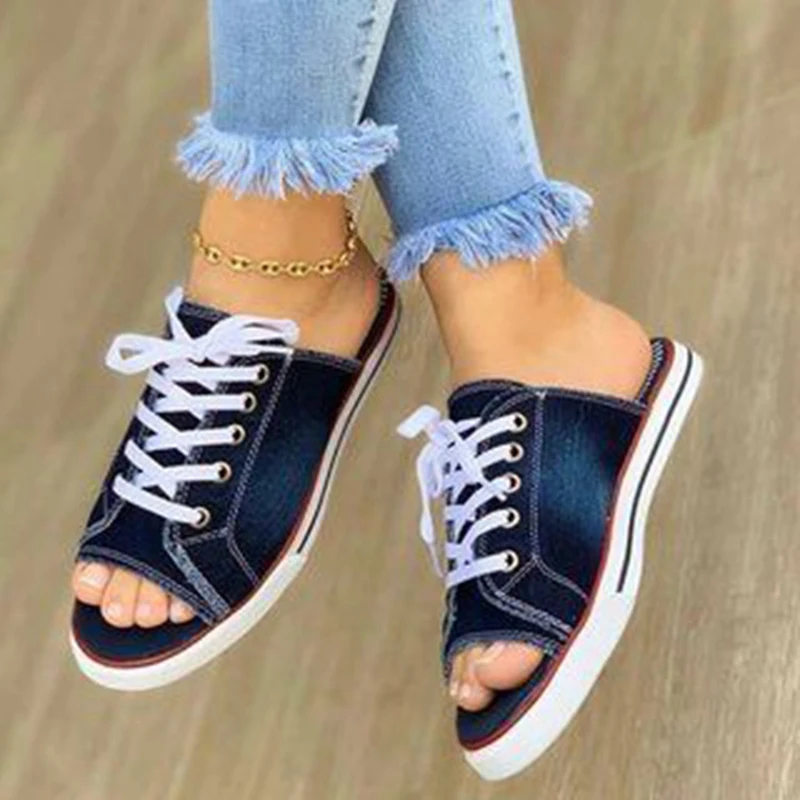 2020 Women Slippers Denim Peep Toe Sandals Flat Ladies Shoes Summer Home Female Plus Size 35-43 Casual Shoes Lace Up Slippers
2020 Women Slippers Denim Peep Toe Sandals Flat Ladies Shoes Summer Home Female Plus Size 35-43 Casual Shoes Lace Up Slippers