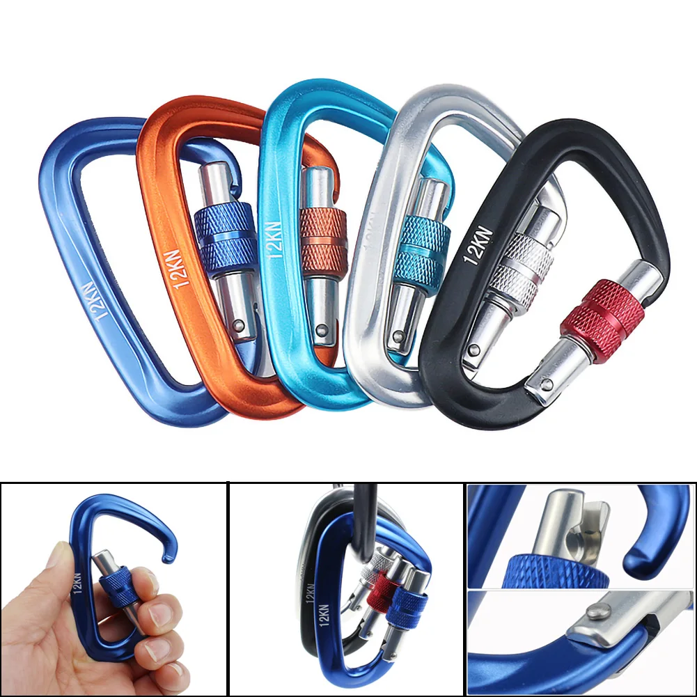 12KN Climbing Carabiner D Shape Aviation Aluminum Safety Lock Outdoor Climbing Ascend Mountaineering Equipment
12KN Climbing Carabiner D Shape Aviation Aluminum Safety Lock Outdoor Climbing Ascend Mountaineering Equipment