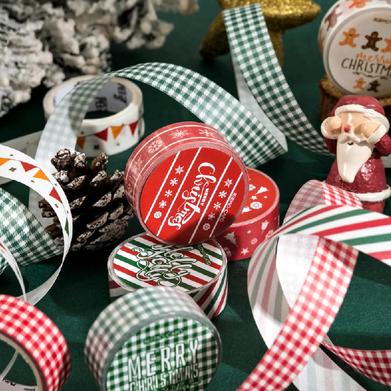 Christmas, Bunting Basic Plaid, Hand Account Base Packaging, Decorative Hand Account Sulfuric Acid Paper Tape Stickers 
Christmas, Bunting Basic Plaid, Hand Account Base Packaging, Decorative Hand Account Sulfuric Acid Paper Tape Stickers