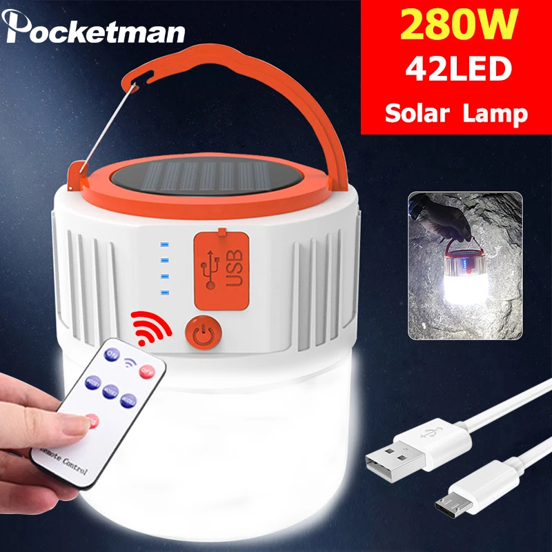 Solar Bulb Light Remote Control Outdoor Solar Lamp 280W 42 Led Night Market Light Emergency Lamp Mobile Outdoor Camping Light
Solar Bulb Light Remote Control Outdoor Solar Lamp 280W 42 Led Night Market Light Emergency Lamp Mobile Outdoor Camping Light