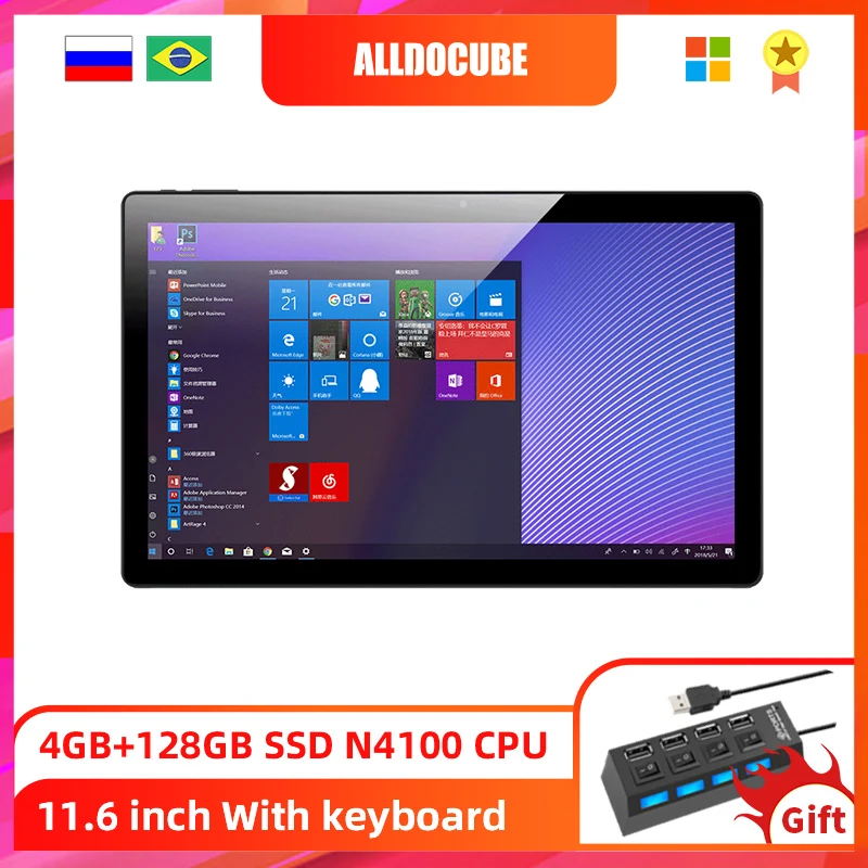 

Alldocube KNote 5 11.6 inch Intel Tablets Windows10 Gemini Lake N4100 4GB RAM 128GB SSD 1920*1080 IPS Tablet PC KNote5 win10