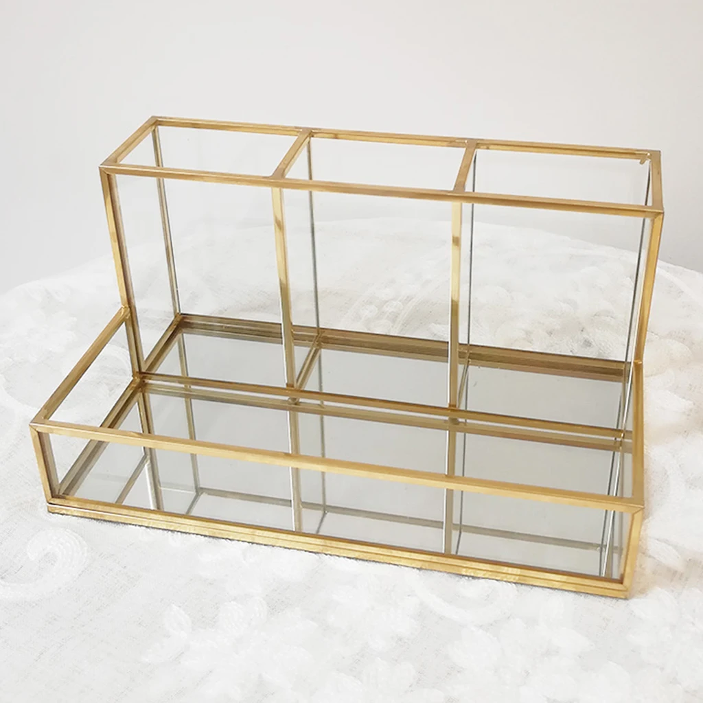 Gold Clear Glass Makeup Brushes Box Cosmetic Storage Organizer Perfume Lipsticks Nail Polish Vanity Holder Organizer Dresser
Gold Clear Glass Makeup Brushes Box Cosmetic Storage Organizer Perfume Lipsticks Nail Polish Vanity Holder Organizer Dresser