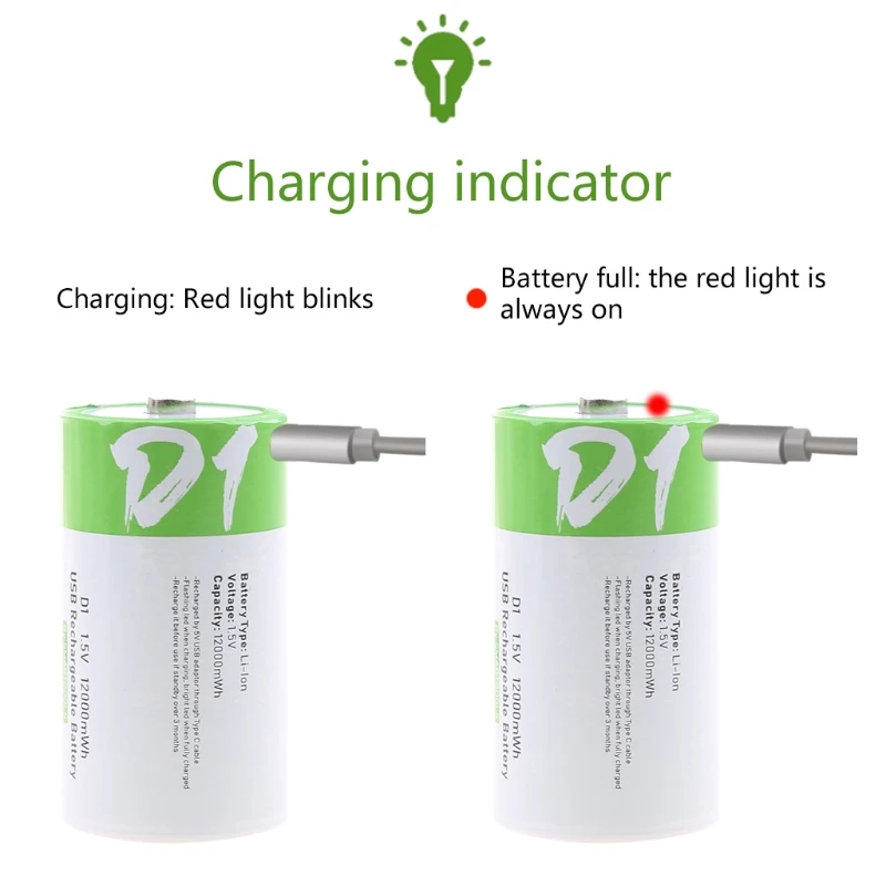 USB Rechargeable Batteries 1.5V Type-C Port Direct Charge D1 Batteries Gas Stove Household Water Heater D1 Batteries T3EB
USB Rechargeable Batteries 1.5V Type-C Port Direct Charge D1 Batteries Gas Stove Household Water Heater D1 Batteries T3EB