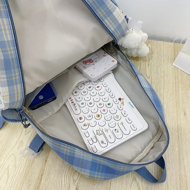 Students Large Capacity Plaid Pattern Backpack Women Purple School Bag for Girls Campus Rucksack Travel Bagpack Female Backpacks
Students Large Capacity Plaid Pattern Backpack Women Purple School Bag for Girls Campus Rucksack Travel Bagpack Female Backpacks