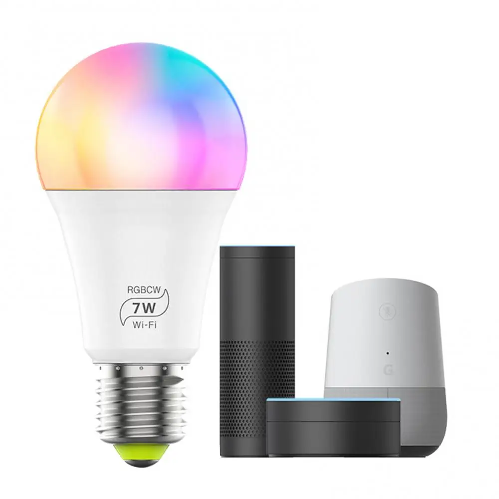 7W WiFi Smart Light Bulb B22 E27 LED RGB Lamp Work with Alexa/Google Home 85-265V RGB+White Dimmable Timer Function Magic Bulb
7W WiFi Smart Light Bulb B22 E27 LED RGB Lamp Work with Alexa/Google Home 85-265V RGB+White Dimmable Timer Function Magic Bulb