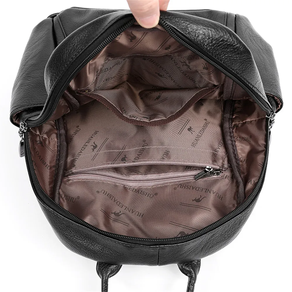 Women Leather Backpack Famous Brand School Bag Double Zipper Designer Luxury Shoulder Backpacks Fashion Girls Bookbag Mochila
Women Leather Backpack Famous Brand School Bag Double Zipper Designer Luxury Shoulder Backpacks Fashion Girls Bookbag Mochila