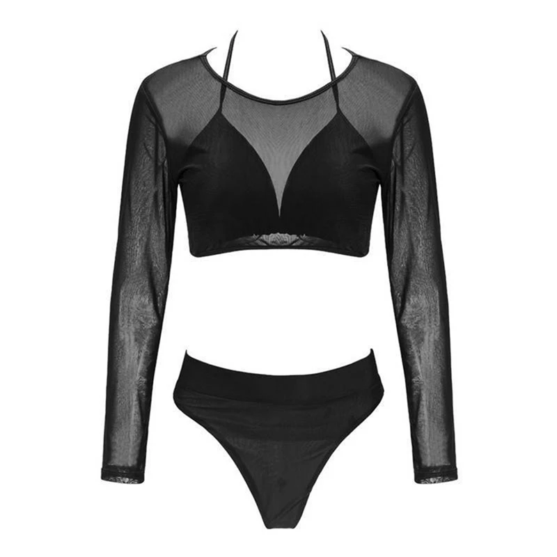 Sexy Women Three Piece Swimsuit Mesh Long Sleeve Bikini Set Swimwear Bra+Bottom+Cover Up Swimsuit
Sexy Women Three Piece Swimsuit Mesh Long Sleeve Bikini Set Swimwear Bra+Bottom+Cover Up Swimsuit
