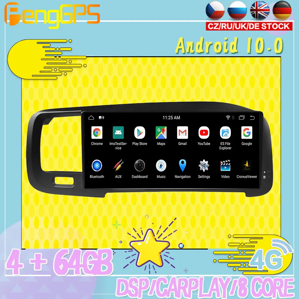 

128G Android10 PX6 DSP For Volvo S60 V60 2011 2020 Car DVD GPS Navigation Auto Radio Stereo Video Multifunction CarPlay HeadUnit