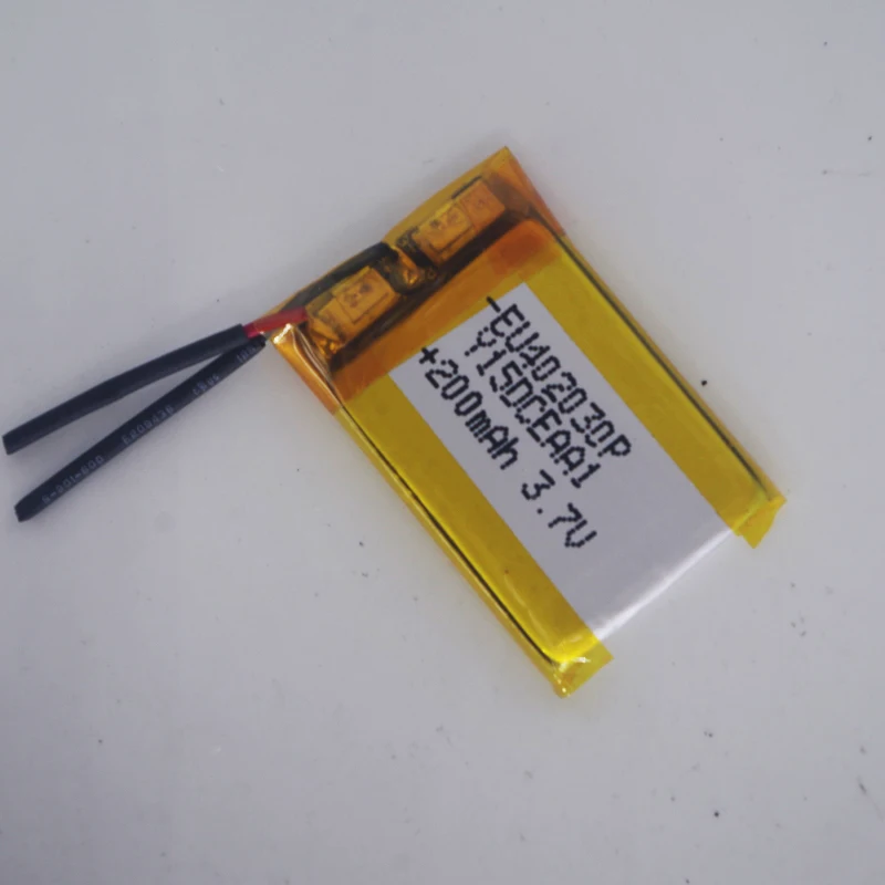 EU402030P 4X20X30mm 3.7v 200mAh li-ion Lipo cells Lithium Li-Po Polymer Rechargeable Battery For Bluetooth GPS MP3 MP4 Recorder
EU402030P 4X20X30mm 3.7v 200mAh li-ion Lipo cells Lithium Li-Po Polymer Rechargeable Battery For Bluetooth GPS MP3 MP4 Recorder