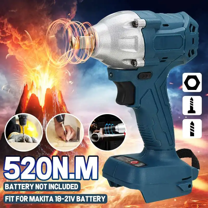 3 IN 1 Electric Impact Wrench 520N.M Cordless Electric Screwdriver 1/2'' Socket Power Tools Rechargeable For Makita 18V Battery
3 IN 1 Electric Impact Wrench 520N.M Cordless Electric Screwdriver 1/2'' Socket Power Tools Rechargeable For Makita 18V Battery