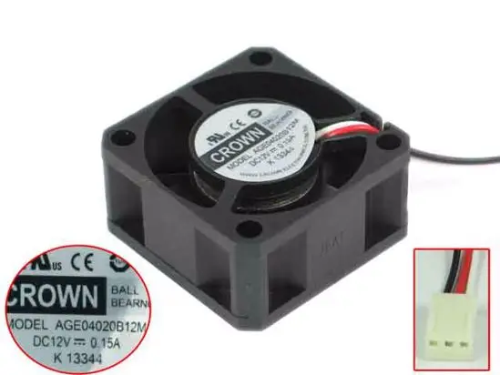 Корона AGE04020B12M Сервер охлаждающий вентилятор DC 12V 0.15A 40x40x20 мм 3 провода
Корона AGE04020B12M Сервер охлаждающий вентилятор DC 12V 0.15A 40x40x20 мм 3 провода