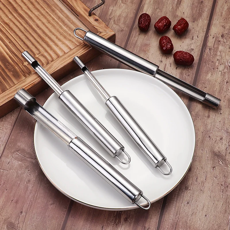 1/4PCS Stainless Steel Fruit Corer Red Dates Cherry Apple Pear Seed Core Remover Slicer Knife Vegetable Tools |