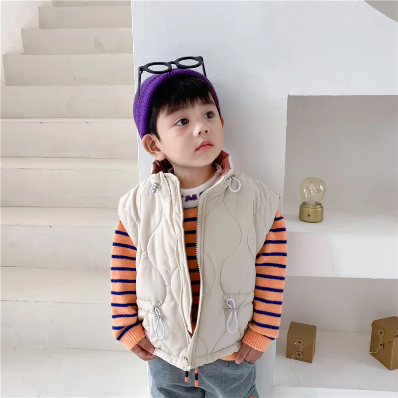 Fashion Autumn and Winter New Style Children's Cotton Vest Loose Drawstring Contrast Color Boy Vest Girl Vest Turtleneck Unisex
Fashion Autumn and Winter New Style Children's Cotton Vest Loose Drawstring Contrast Color Boy Vest Girl Vest Turtleneck Unisex