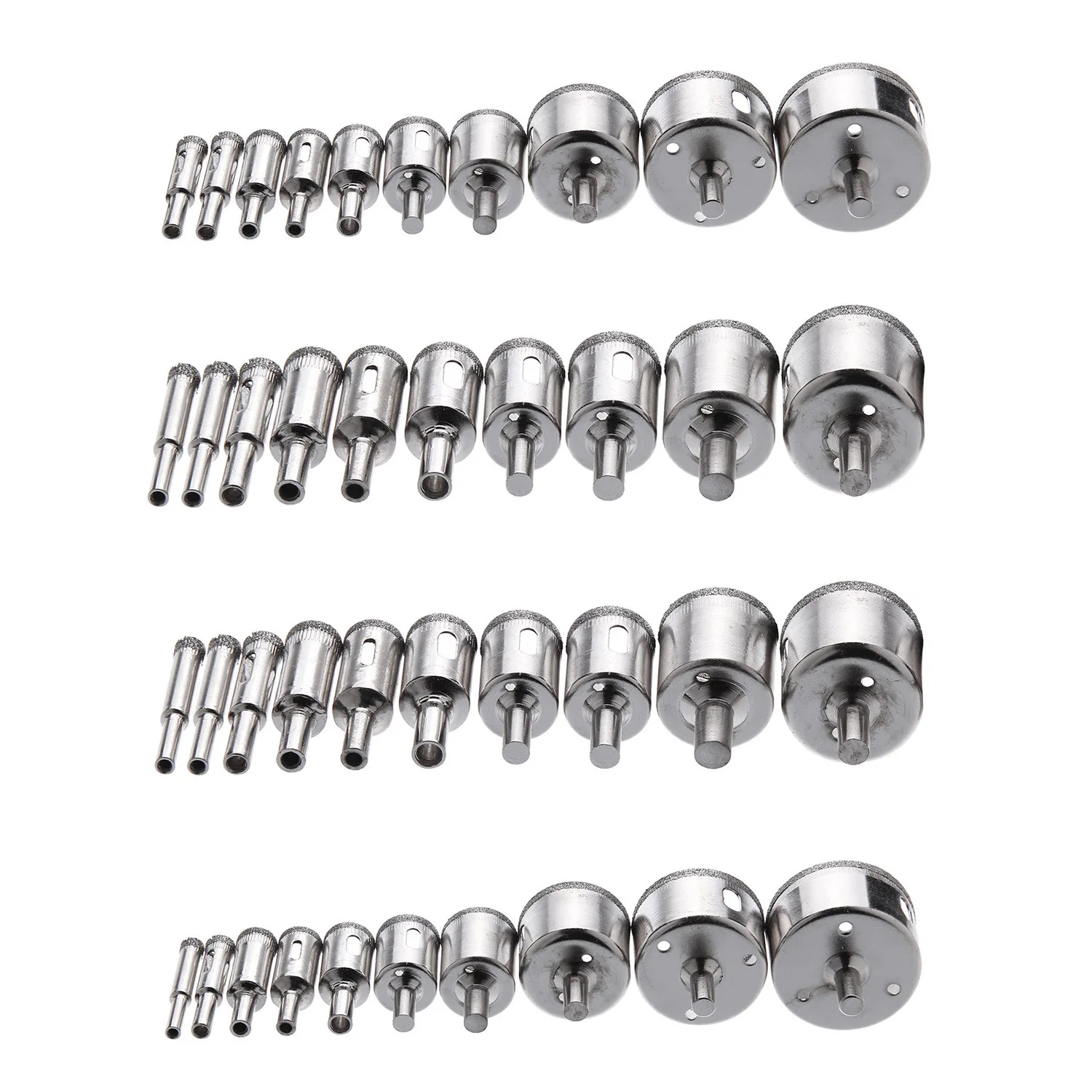 10Pcs Diamond Hole Saw Set Hole Saw Drill Bit Cutter Tile Glass Marble Ceramic Mode:6-30MM
10Pcs Diamond Hole Saw Set Hole Saw Drill Bit Cutter Tile Glass Marble Ceramic Mode:6-30MM