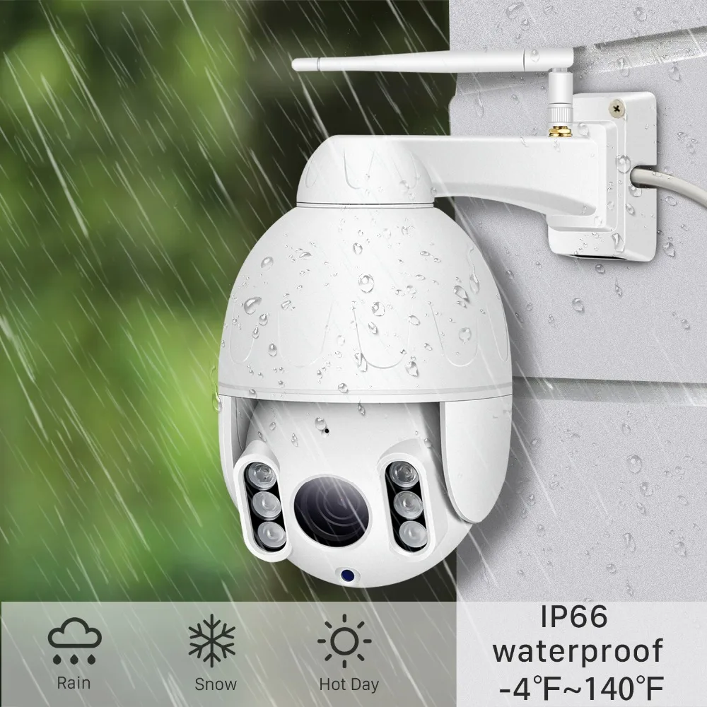 BESDER 50M Wi-Fi IP Camera PTZ Outdoor Waterproof IP66 Speed Dome IP Camera Two Way Audio SD card Motion Alarm Phone APP Onvif
BESDER 50M Wi-Fi IP Camera PTZ Outdoor Waterproof IP66 Speed Dome IP Camera Two Way Audio SD card Motion Alarm Phone APP Onvif