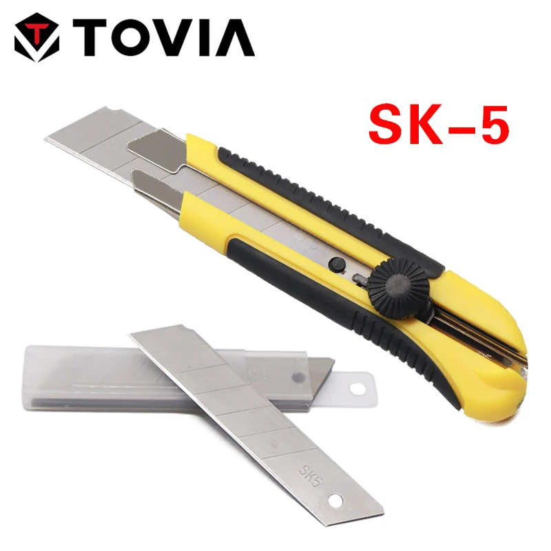 

TOVIA 25 мм фиксированный набор лезвий для ножа SK5 стальной острый Универсальный нож с защелкой Сменные 10 шт. лезвия набор складных ножей