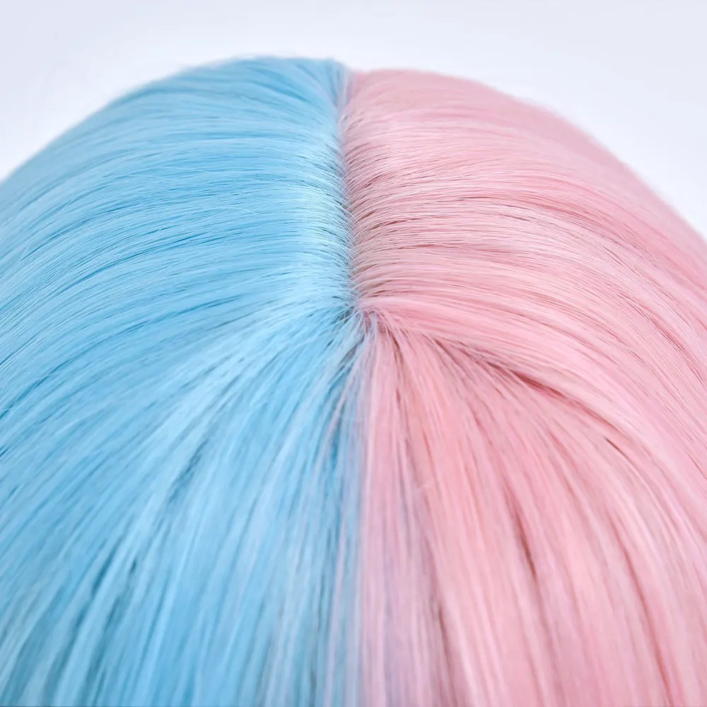 Half Blue Pink Long Wave Cosplay Hair Synthetic Wigs With Bangs For White Women Daily Heat Resistant Natural Female Fiber Wig 
Half Blue Pink Long Wave Cosplay Hair Synthetic Wigs With Bangs For White Women Daily Heat Resistant Natural Female Fiber Wig
