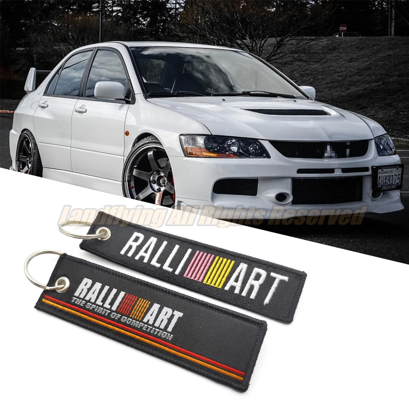 Лидер продаж нейлоновый автомобильный брелок с вышивкой RALLIART эмблемой для Mitsubishi