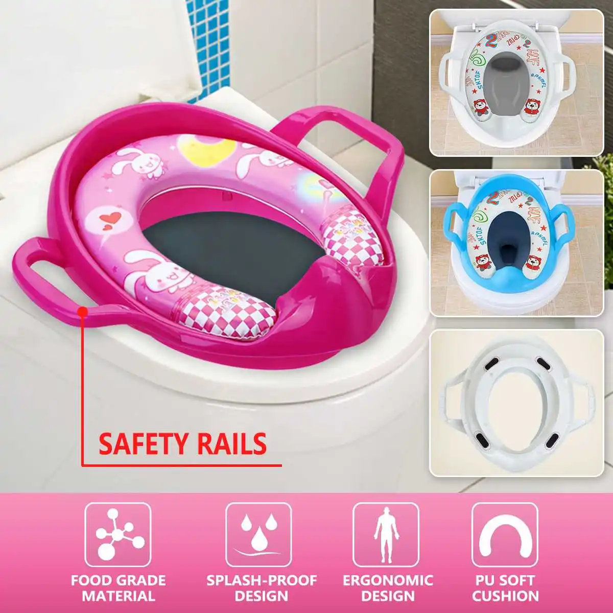 Child Multifunctional Safe Trainer Potty Seat Baby Soft Padded Potty Training Toilet Seat With Handles Toddler Kids
Child Multifunctional Safe Trainer Potty Seat Baby Soft Padded Potty Training Toilet Seat With Handles Toddler Kids