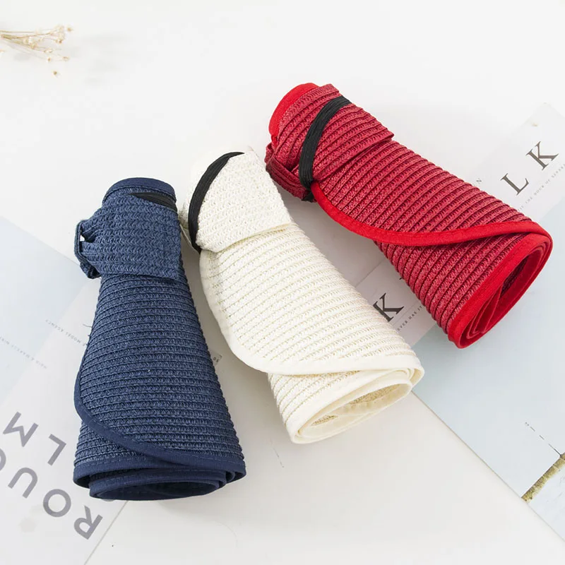 Women Summer Foldable Straw Sun Visor with Cute Bowtie Beach Daily Holiday Hat TT@88 
Women Summer Foldable Straw Sun Visor with Cute Bowtie Beach Daily Holiday Hat TT@88
