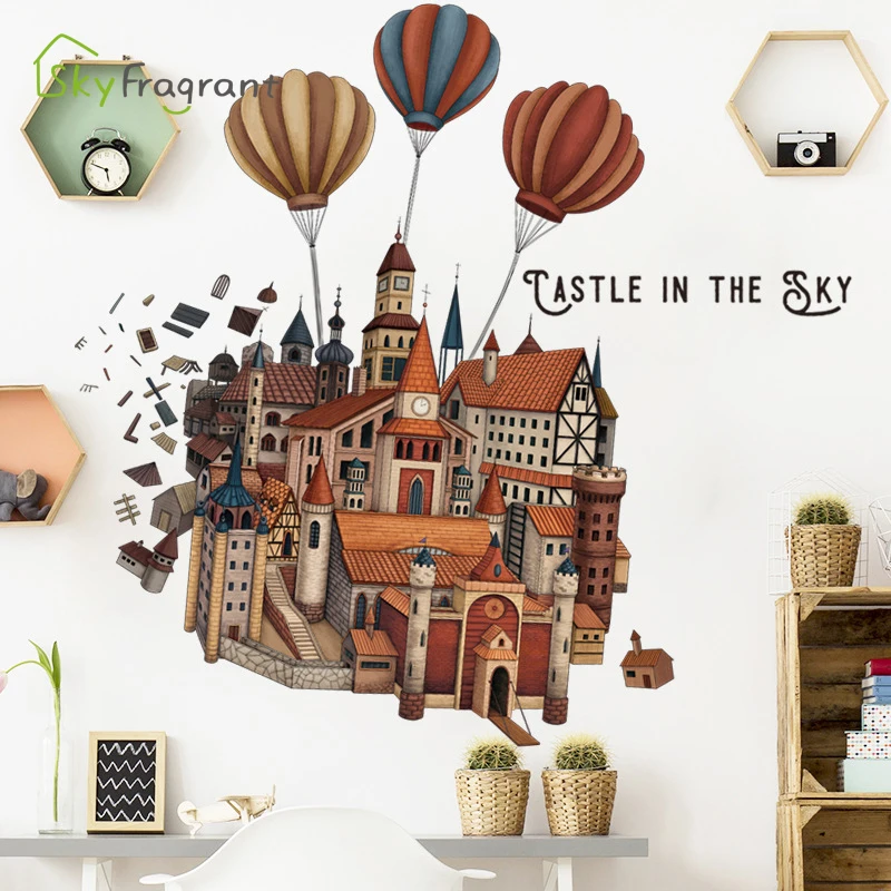 Cartoon Hot Air Balloon Castle Wall Sticker Kids Room Decor Kindergarten Classroom Decoration Stickers Self Adhesive Removable
Cartoon Hot Air Balloon Castle Wall Sticker Kids Room Decor Kindergarten Classroom Decoration Stickers Self Adhesive Removable