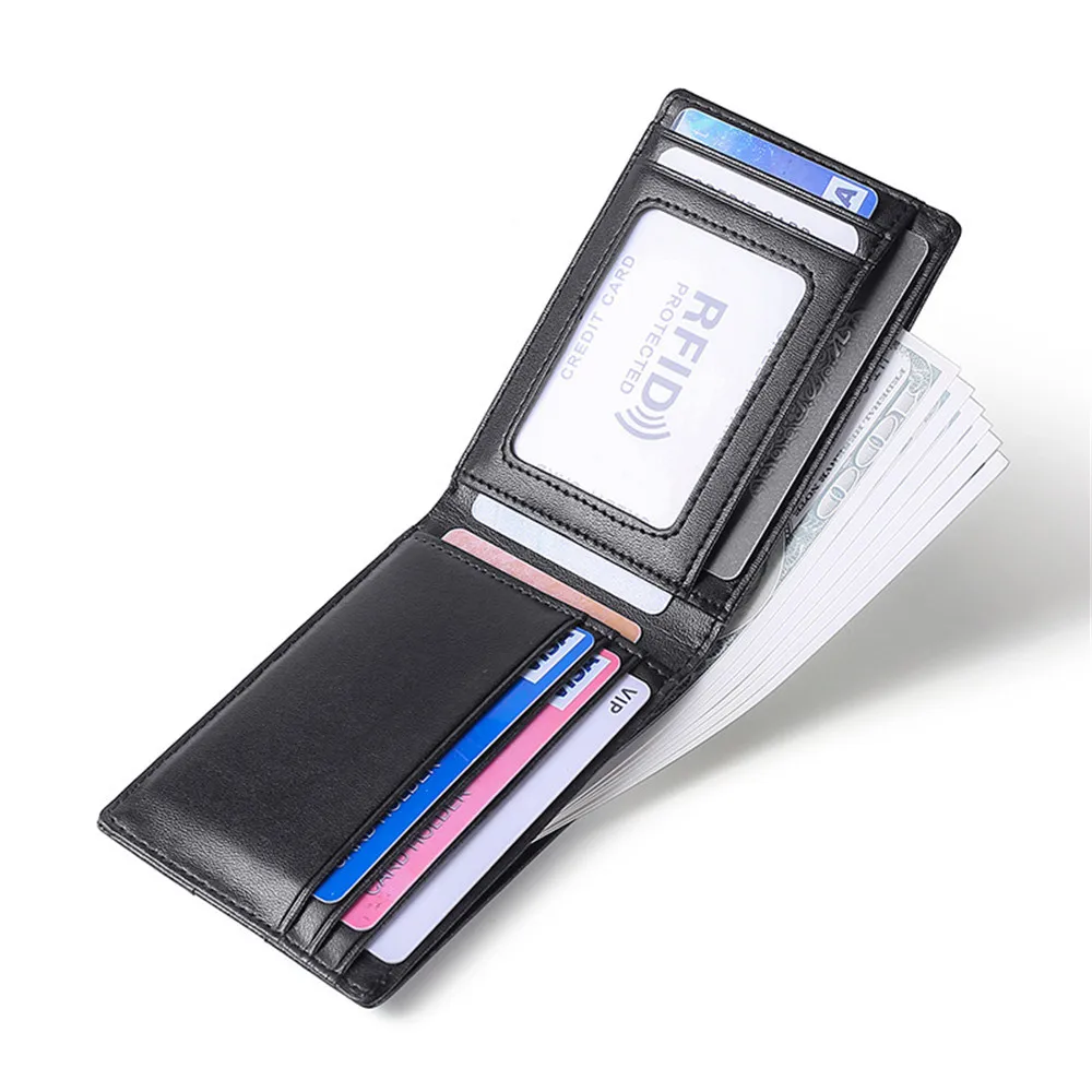 2021 Winter New Men'S Wallet Luruxy Leather Anti-Rfid Theft Brush Short Wallet Card Holder Business Minimalist Wallet Safe
2021 Winter New Men'S Wallet Luruxy Leather Anti-Rfid Theft Brush Short Wallet Card Holder Business Minimalist Wallet Safe