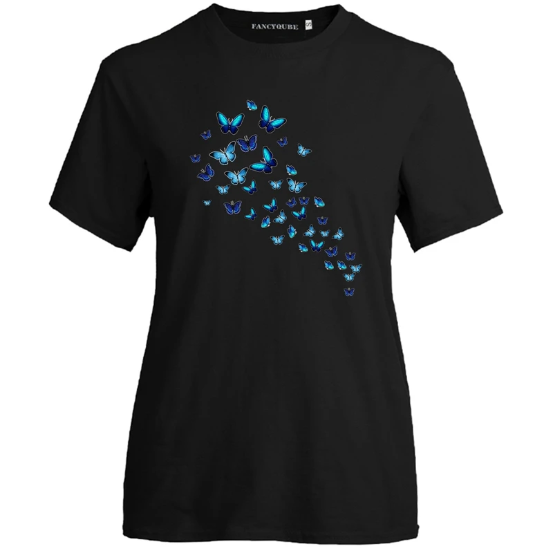 Fashion Women's T-shirt Flying Butterfly Printing T-shirt 2021 New Summer O-neck Short Sleeve Top Femme Shirt camisetas de mujer
Fashion Women's T-shirt Flying Butterfly Printing T-shirt 2021 New Summer O-neck Short Sleeve Top Femme Shirt camisetas de mujer