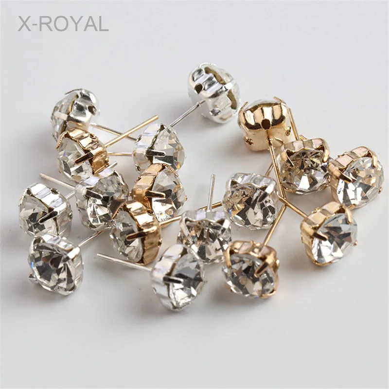 X-ROYAL 100 шт/партия Модные женские Родиевые циркониевые Золото KC солнечные коготь