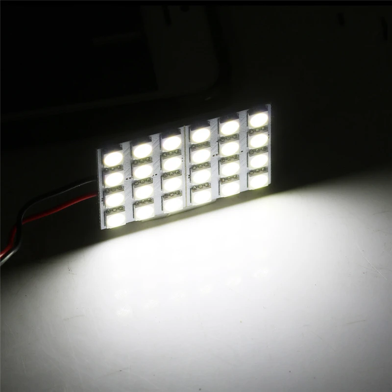 100pcs Best Price White 24 LED 5050 SMD Car Auto Interior Reading Door Lights Panel Lamp Bulb T10 BA9S Dome Festoon 3 Adapters - купить по