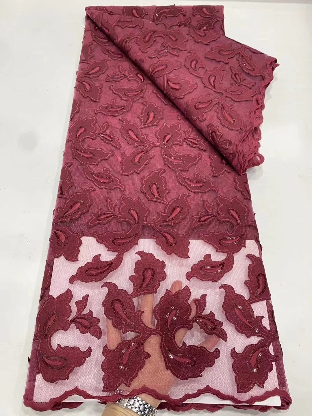 High Quality Handcut Organza Lace Fabrics Sequin Exclusive Nigerian Embroidery African Lace Fabric 5 Yard For Wedding Part
High Quality Handcut Organza Lace Fabrics Sequin Exclusive Nigerian Embroidery African Lace Fabric 5 Yard For Wedding Part