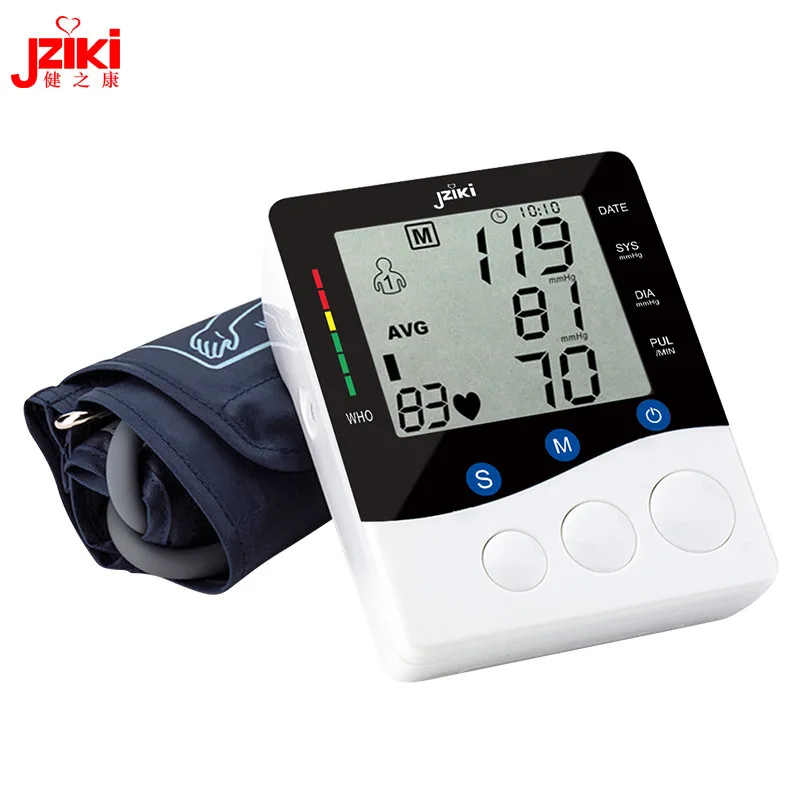 

JZIKI Digital Upper Arm Blood Pressure Pulse Monitors tonometer Portable bp Blood Pressure Monitor meters sphygmomanometer