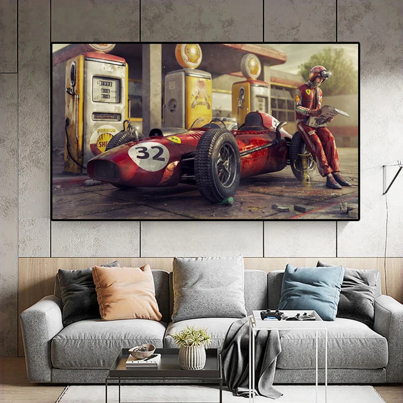 Ferraris Classic Racing F1 Race Car Artwork Vintage Car Poster Print Wall Art Canvas Painting For Home Living Room Decor Picture
Ferraris Classic Racing F1 Race Car Artwork Vintage Car Poster Print Wall Art Canvas Painting For Home Living Room Decor Picture