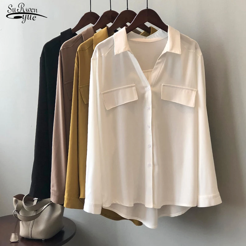 2022 Autumn Casual White Blouse Button Up Pocket Tops Vintage Long Sleeve Shirt Office Lady Women Loose Clothing Blusas 15884
2022 Autumn Casual White Blouse Button Up Pocket Tops Vintage Long Sleeve Shirt Office Lady Women Loose Clothing Blusas 15884