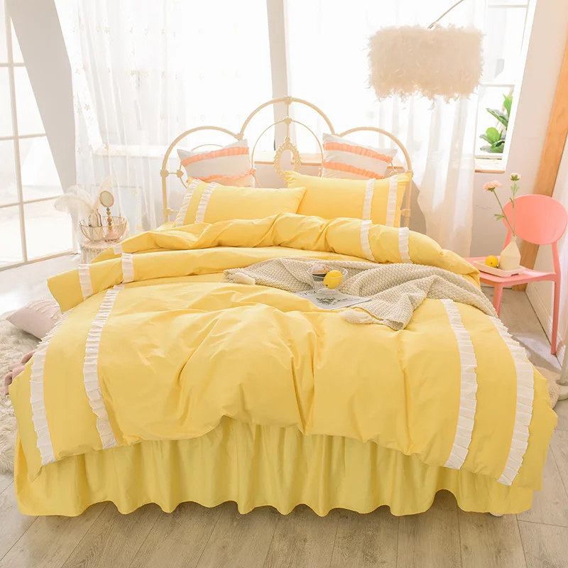 100% Cotton Bedding Set Solid Duvet Cover Set Soft Blue Bedclothes Bedspread Bed Skirt Single King Size Bed Linens Bed Cover Set 
100% Cotton Bedding Set Solid Duvet Cover Set Soft Blue Bedclothes Bedspread Bed Skirt Single King Size Bed Linens Bed Cover Set