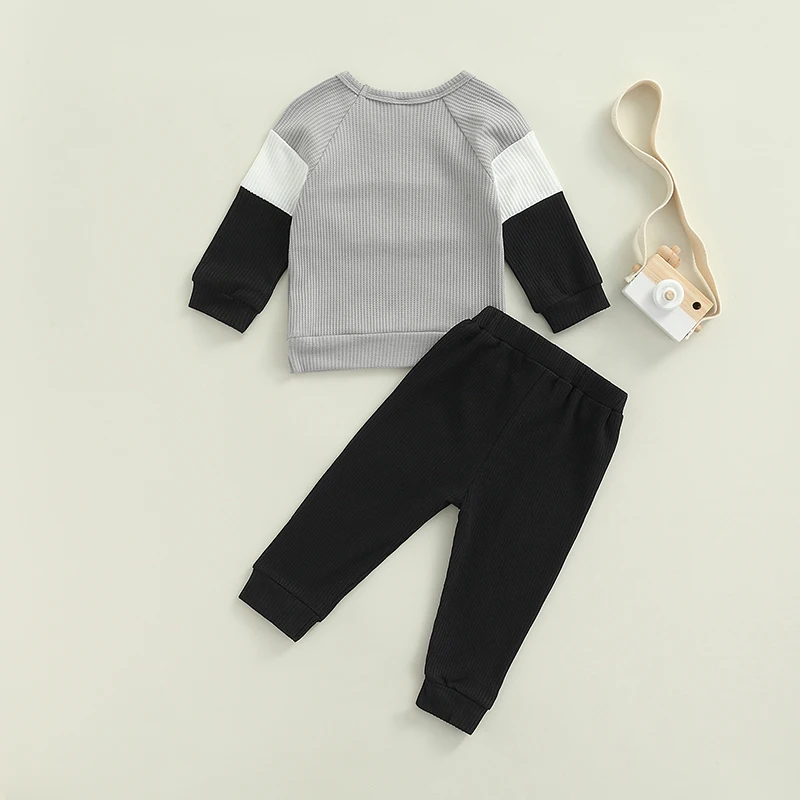 1-4 Years 2pcs Little Boys Outfit Spring Autumn Toddlers Color Matching Letter Embroidery Long Sleeve O-collar Tops + Long Pants
1-4 Years 2pcs Little Boys Outfit Spring Autumn Toddlers Color Matching Letter Embroidery Long Sleeve O-collar Tops + Long Pants