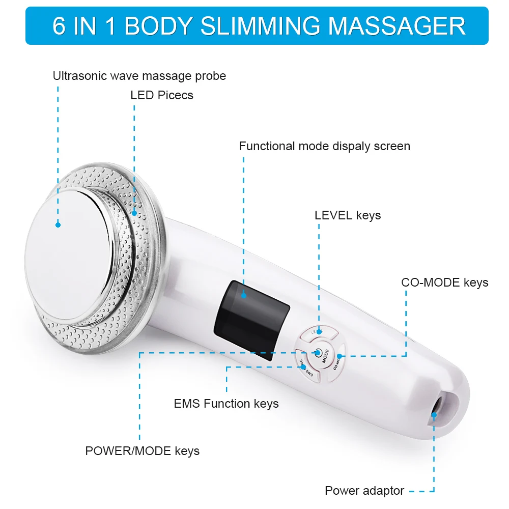 6 In 1 Ultrasound Cavitation EMS Body Slimming Massager Fat Burner Machine Ultrasound Galvanic Infrared Weight Loss Facial Lift
6 In 1 Ultrasound Cavitation EMS Body Slimming Massager Fat Burner Machine Ultrasound Galvanic Infrared Weight Loss Facial Lift