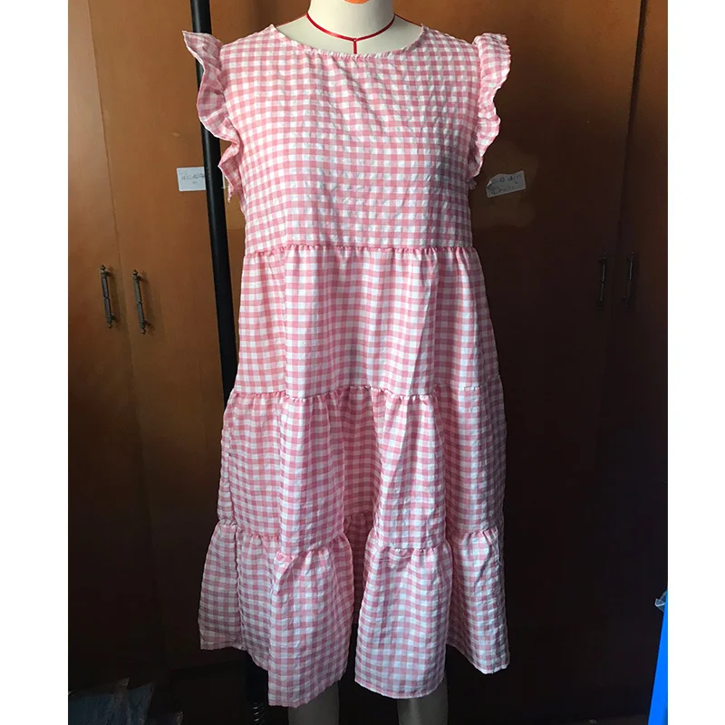 Summer Dress Woman Plaid Round Neck Flying Fold Stitching Sleeve Ladies Dresses for women 2021 robe femme vestidos
Summer Dress Woman Plaid Round Neck Flying Fold Stitching Sleeve Ladies Dresses for women 2021 robe femme vestidos