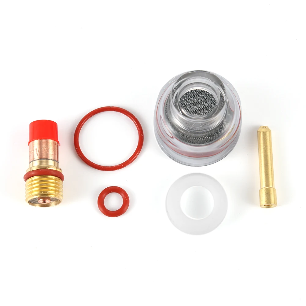 6pcs TIG Welding Torch Kit Accessories Gas Lens Copper Collet Transparent Glass Cup for TIG-17/18/26 Argon Arc Welding Torch
6pcs TIG Welding Torch Kit Accessories Gas Lens Copper Collet Transparent Glass Cup for TIG-17/18/26 Argon Arc Welding Torch